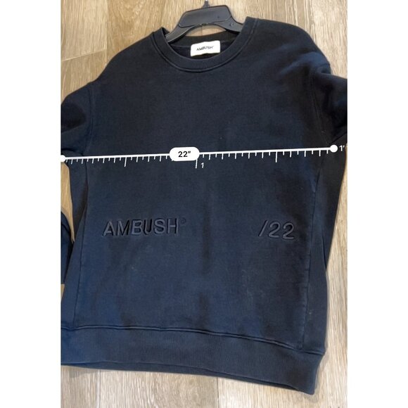 AMBUSH LOGO CREW NECK BLACK SWEATSHIRT SIZE L - Picture 8 of 9